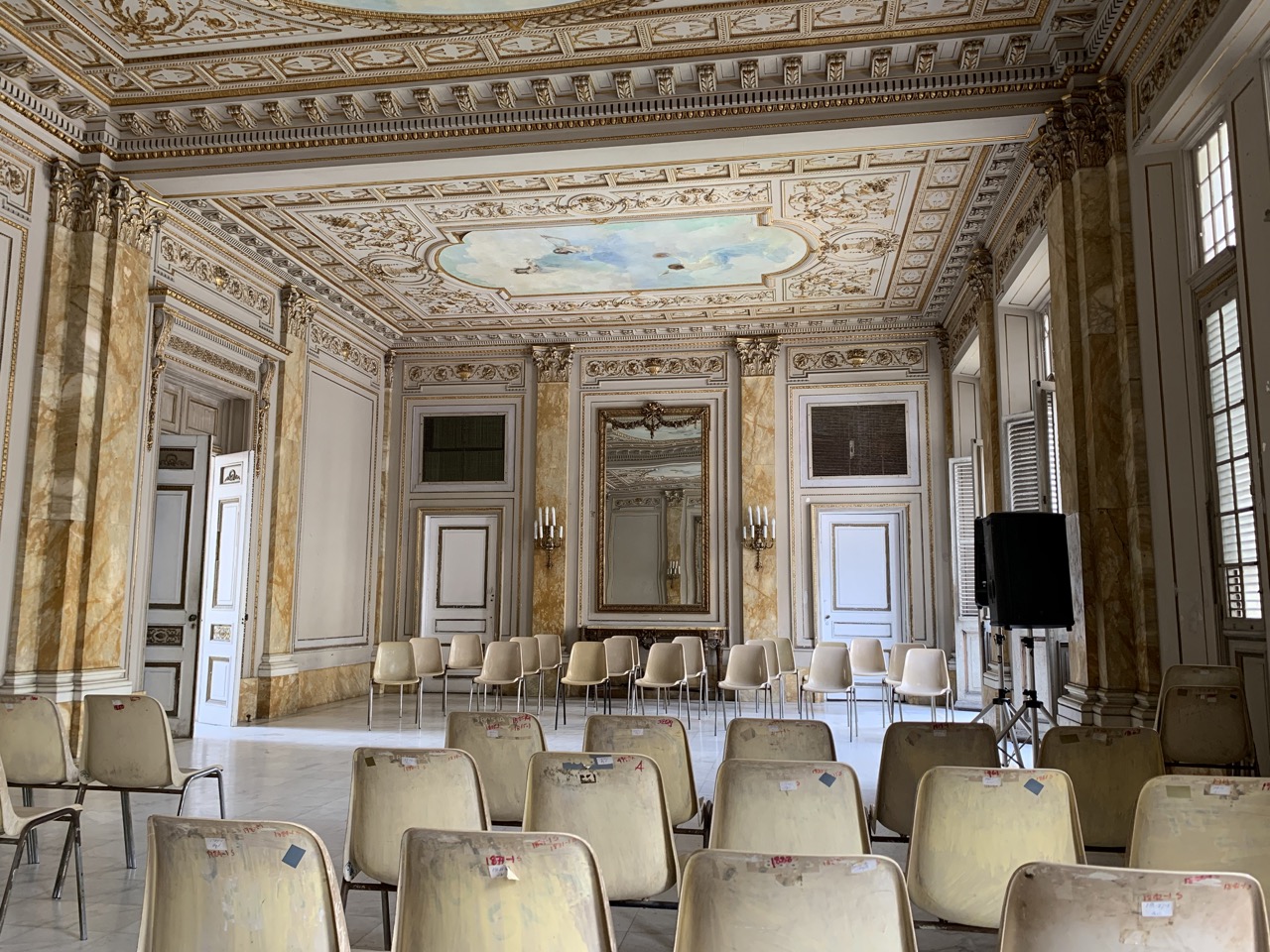 Empty seats in a palace museum