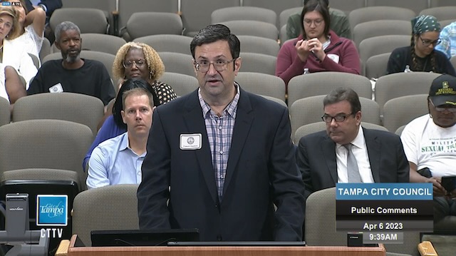 David speaking to the Tampa City Council